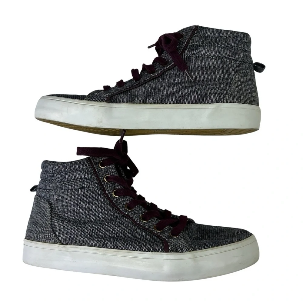 Old Navy‎ Girls Hightop Sneakers Chambray Blue Metallic Gold Sparkle and Purple